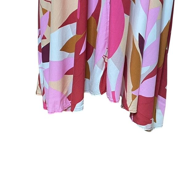 Abel The Label Pink Abstract Floral Back Cutout Boho Maxi A-line Dress XS - Picture 12 of 16